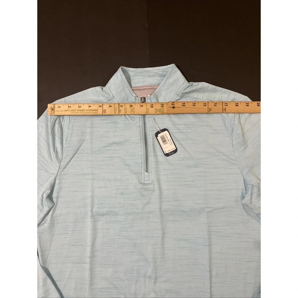 Johnnie-O Apex 1/4 Zip Active Pullover Mens Medium Baja Blue Heather NWT $148 - Picture 8 of 11